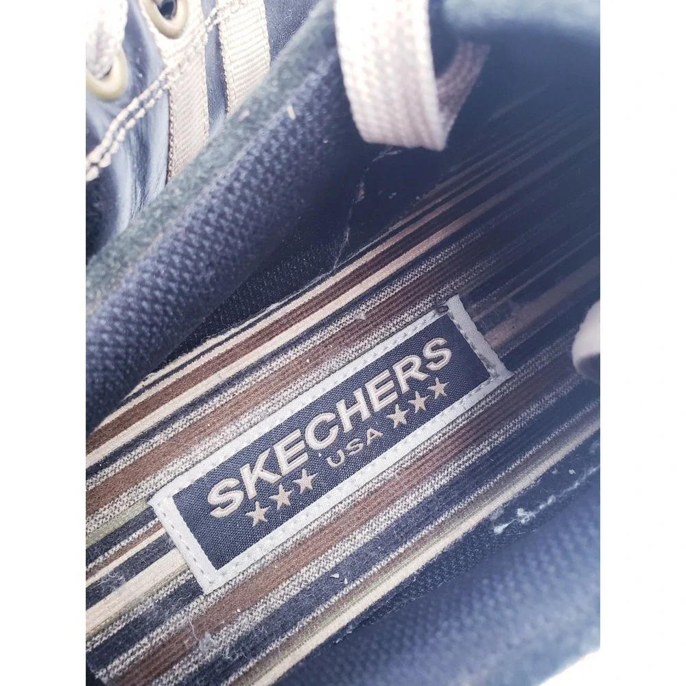 Vintage 90s Y2K Skechers Sneakers Black Leather Suede Lace Up Oxford Womens 11